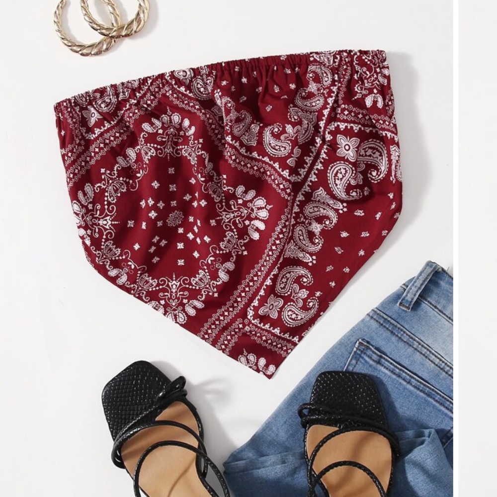 Paisley printed bandana top